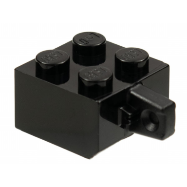 black hinge brick 2 x 2 locking with 1 finger vertical without axle hole