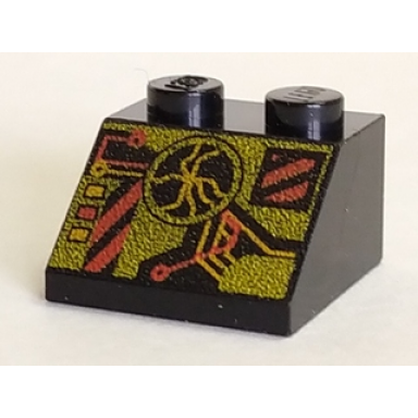black slope 45 2 x 2 with roboforce gold and red display and circuitry pattern