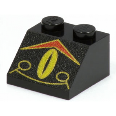 black slope 45 2 x 2 with roboforce red chevron and yellow eye pattern