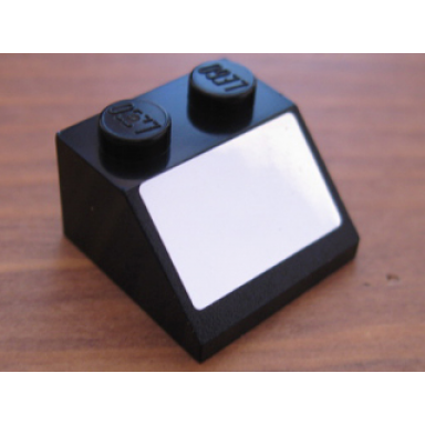 black slope 45 2 x 2 with rectangular mirror pattern sticker - set 5770
