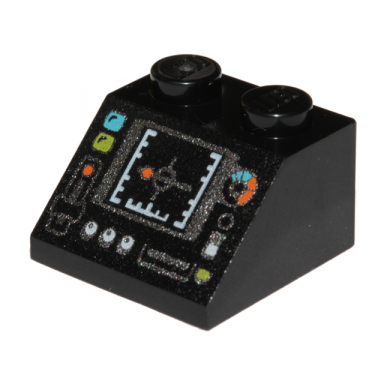 black slope 45 2 x 2 with silver control panel and screen pattern