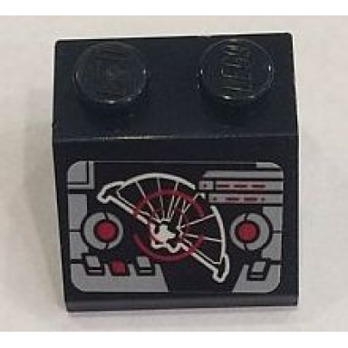 black slope 45 2 x 2 with controls and target screen pattern sticker - set 75087