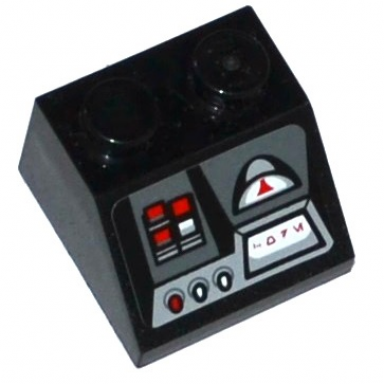 black slope 45 2 x 2 with sw imperial shuttle tydirium controls pattern sticker - set 75094