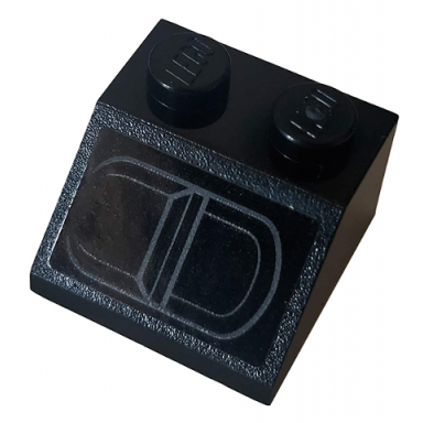 black slope 45 2 x 2 with engine vent pattern model left side sticker - set 76095