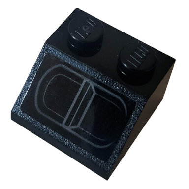 black slope 45 2 x 2 with engine vent pattern model right side sticker - set 76095