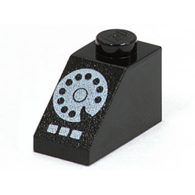 black slope 45 2 x 1 with white rotary phone dial and buttons pattern