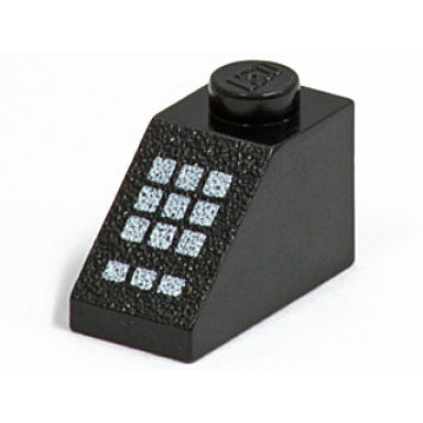 black slope 45 2 x 1 with keypad with white buttons pattern