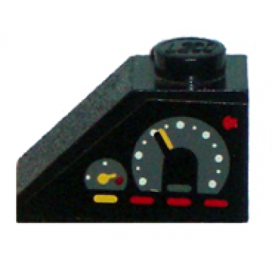black slope 45 2 x 1 with gauges pattern model left side sticker - set 8286