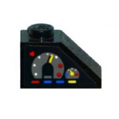 black slope 45 2 x 1 with gauges pattern model right side sticker - set 8286