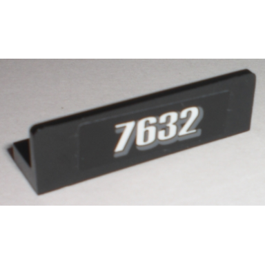 black panel 1 x 4 x 1 with white 7632 pattern sticker - set 7632
