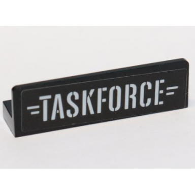 black panel 1 x 4 x 1 with taskforce pattern sticker - set 76047
