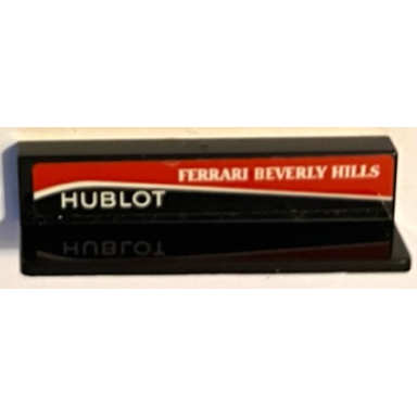 black panel 1 x 4 x 1 with white hublot and ferrari beverly hills on red stripe pattern model right side sticker - set 75886