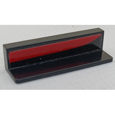 black panel 1 x 4 x 1 with tapered red stripe pattern model right side sticker - set 75888