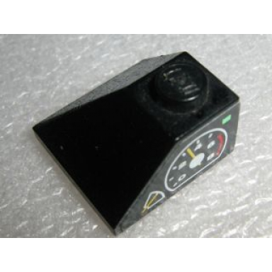black slope 45 2 x 2 double convex with gauges pattern left sticker - sets 8431 8438 8460