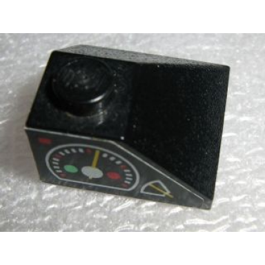 black slope 45 2 x 2 double convex with gauges pattern right sticker - sets 8431 8438 8460