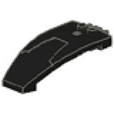 black windscreen 8 x 4 x 2 curved taper with locking dual 2 fingers