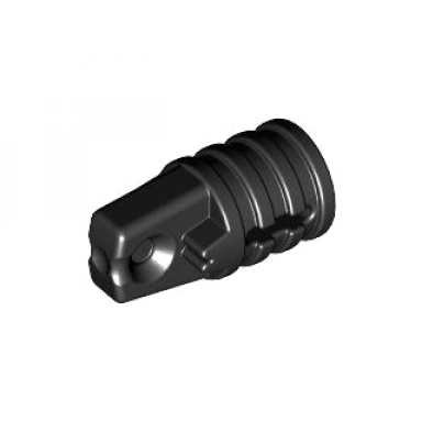 black hinge cylinder 1 x 2 locking with 1 finger and axle hole on ends with slots