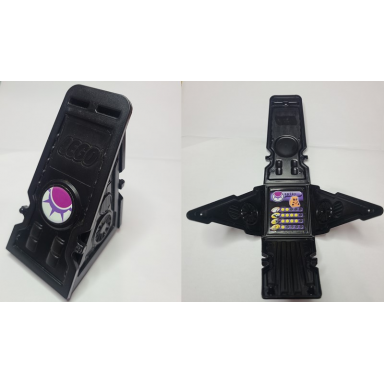black vehicle racer launcher with spiky logo and stat card on inside pattern stickers - set 4571