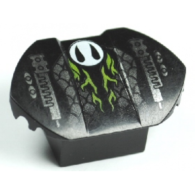 brick modified 2 x 2 no studs sloped with flared wings with snake pattern