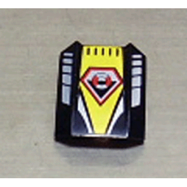 black slope curved 2 x 2 lip with coast guard logo on yellow background pattern