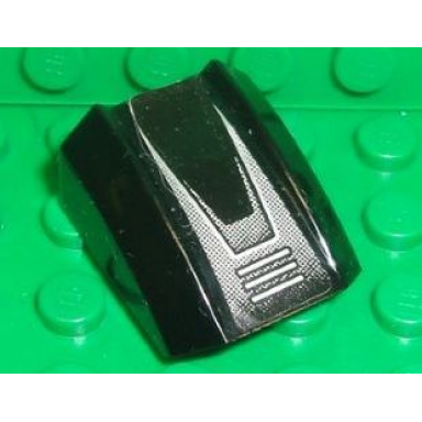 black slope curved 2 x 2 lip with silver grille pattern sticker - set 8656