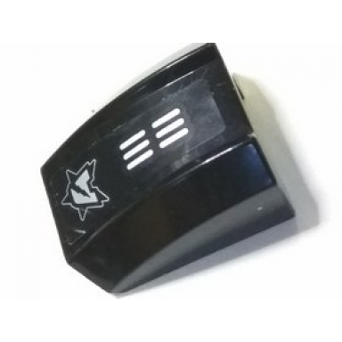 black slope curved 2 x 2 lip with silver ultra agents logo and vents pattern sticker - set 70165
