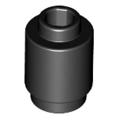 black brick round 1 x 1