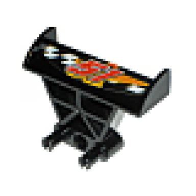 black vehicle spoiler 3 x 4 x 6 with red 51 and checkered pattern sticker - set 8651