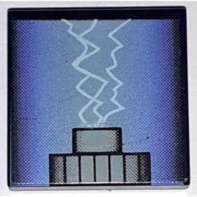 black tile 2 x 2 with arcing electricity pattern