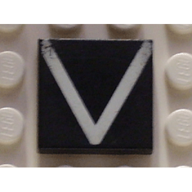 black tile 2 x 2 with white v pattern
