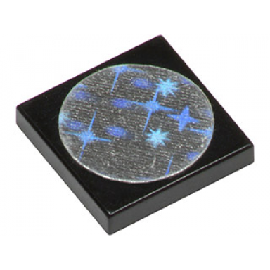 black tile 2 x 2 with holographic stars pattern sticker - sets 6856 6899