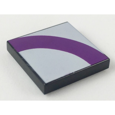 black tile 2 x 2 with purple quarter ring on light violet background pattern
