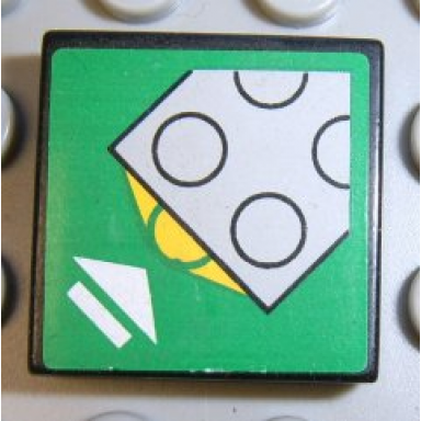 black tile 2 x 2 with touch sensor pattern sticker - set 8479