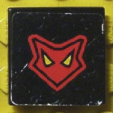 black tile 2 x 2 with red mask on black background pattern sticker - set 8226