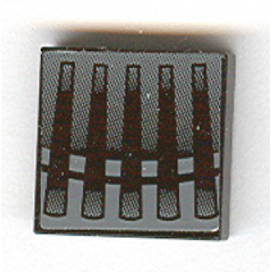 black tile 2 x 2 with grille five bar black and gray pattern sticker - sets 7252 7283