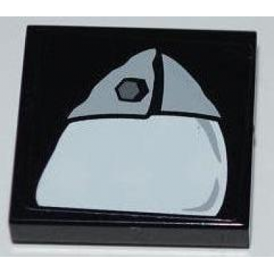black tile 2 x 2 with tooth stone with metal plates pattern sticker - set 2520