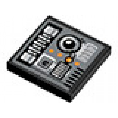 black tile 2 x 2 with sw snowspeeder circuitry pattern sticker - sets 8089 75014