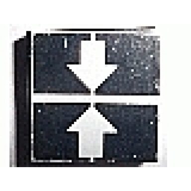 black tile 2 x 2 with white crossed lines and arrows down up pattern sticker - set 8094