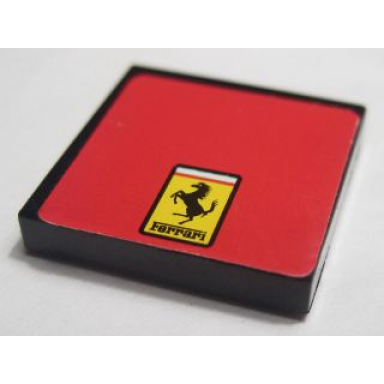 black tile 2 x 2 with ferrari logo small rectangular pattern sticker - set 8652