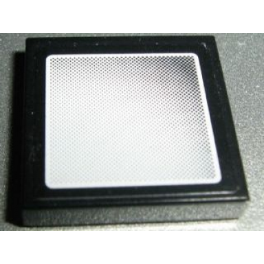 black tile 2 x 2 with vehicle mirror rounded corners on black and white small border background pattern sticker - sets 8052 8264 8295