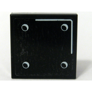 black tile 2 x 2 with four white bolts pattern sticker - set 10194
