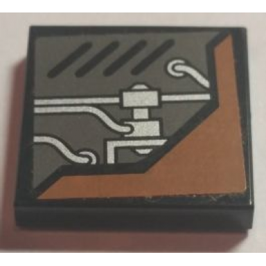 black tile 2 x 2 with pipes vent holes and corner cover pattern model right side sticker - set 8635