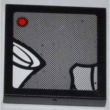 black tile 2 x 2 with j jonah jameson on screen pattern 1 sticker - set 76005