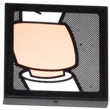 black tile 2 x 2 with j jonah jameson on screen pattern 3 sticker - set 76005