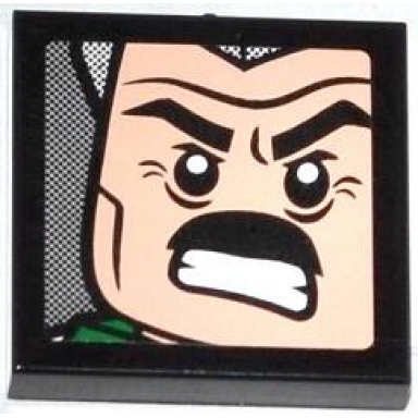 black tile 2 x 2 with j jonah jameson on screen pattern 4 sticker - set 76005