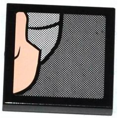 black tile 2 x 2 with j jonah jameson on screen pattern 5 sticker - set 76005