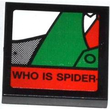 black tile 2 x 2 with j jonah jameson on screen and who is spider pattern 6 sticker - set 76005