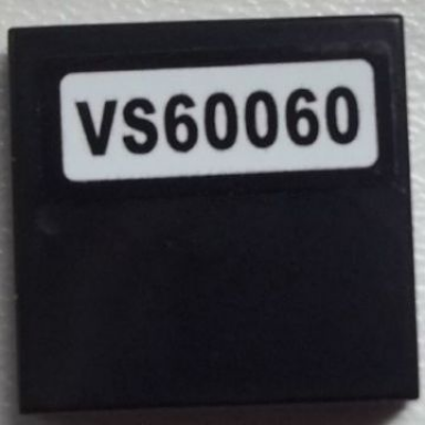 black tile 2 x 2 with vs60060 pattern sticker - set 60060