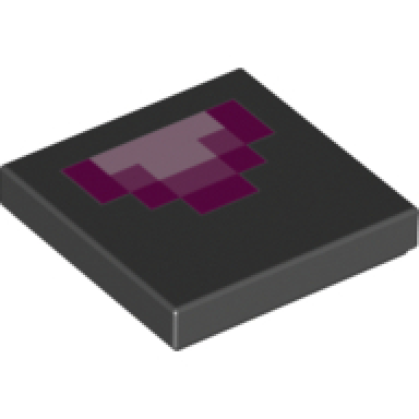 black tile 2 x 2 with pixelated bright pink dark pink and magenta tongue pattern minecraft dragon
