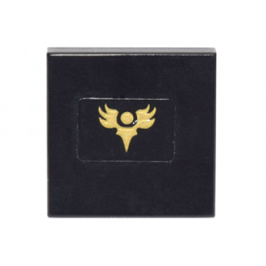 black tile 2 x 2 with gold phoenix stylized pattern sticker - set 70146